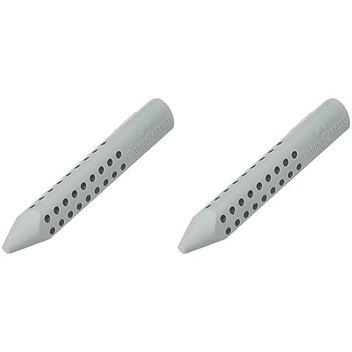 Faber-Castell 187100 - Dreieckradierer Grip 2001, grau (Packung mit 2) von Faber-Castell