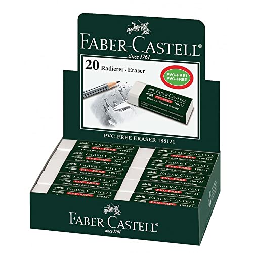Faber Castell 187287 – Box mit 20 Radierer 7081 N, für Linien- und Farbstifte von Faber-Castell