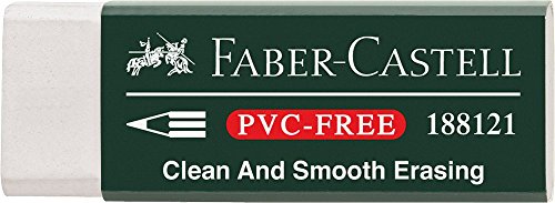 Faber-Castell 188121 1pièce weiß Kunststoff Radiergummi Radierer ERASE (Kunststoff, weiß, 1pc (S) (S)) von Faber-Castell