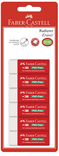 Faber-Castell 189525 - Radierer PVC-free 7095-20, 6 Stück von Faber-Castell