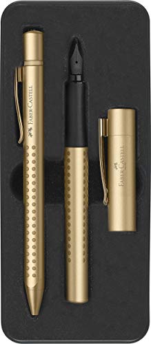 Faber-Castell 201522 - Grip Edition Set, Füller Feder M und Kugelschreiber, gold, 1 Set von Faber-Castell