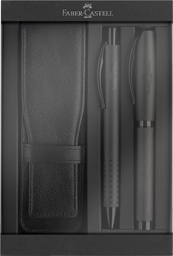 Faber-Castell 202189 - Geschenkset Essentio Aluminium schwarz, mit Füller, Kugelschreiber und Stifteetui, Schreibset edel Faber-Castell 202189 - Geschenkset Essentio Aluminium schwarz, mit Füller, Kugelschreiber und Stifteetui, Schreibset edel von Faber-Castell