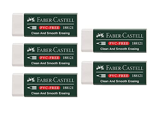 FABER-CASTELL 205002 - Radierer 188121, PVC-Free, Kunststoff, weiß, 5 Stück FABER-CASTELL 205002 - Radierer 188121, PVC-Free, Kunststoff, weiß, 5 Stück von Faber-Castell