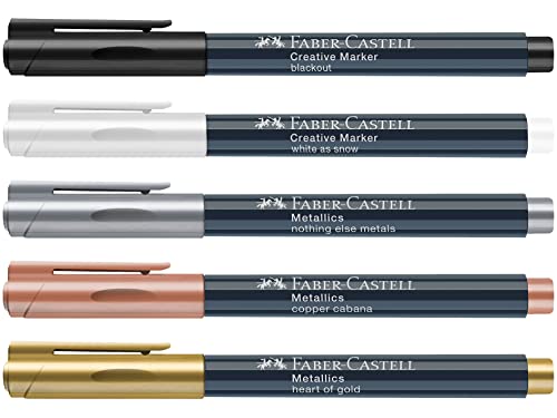 Faber-Castell 205011 - Creative Marker Set, mit zwei Creativ Markern und drei Metallic Markern von Faber-Castell