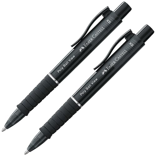 FABER-CASTELL 205016 - Kugelschreiber Poly Ball View schwarz, 2 Stück, mit auswechselbarer XB Mine, dokumentenecht FABER-CASTELL 205016 - Kugelschreiber Poly Ball View schwarz, 2 Stück, mit auswechselbarer XB Mine, dokumentenecht von Faber-Castell