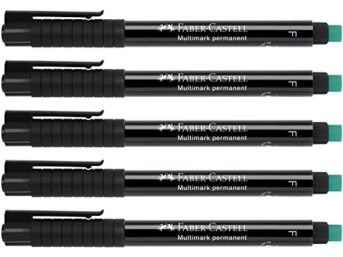 FABER-CASTELL 205018 - Marker Multimark F 151399, permanent, schwarz, 5 Stück von FABER-CASTELL
