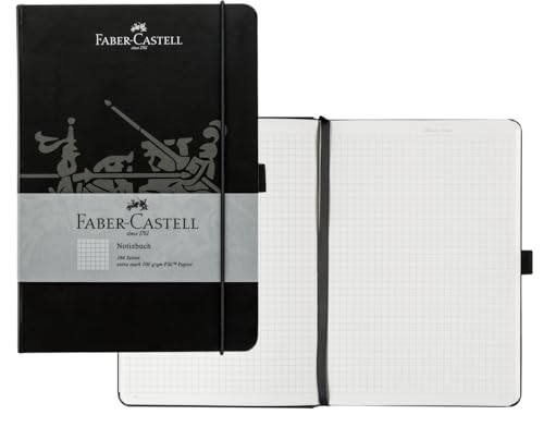 Faber-Castell 20502 - Notizbuch, 145 x 210 mm, FSC-Mix, kariert, Schwarz, 1 Stück von Faber-Castell