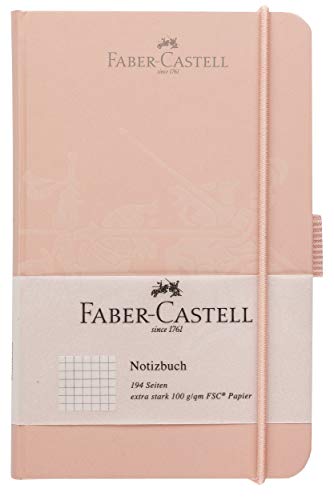Faber-Castell 20504 - Notizbuch, 90 x 140 mm, FSC-Mix, kariert, Rose, 1 Stück von Faber-Castell