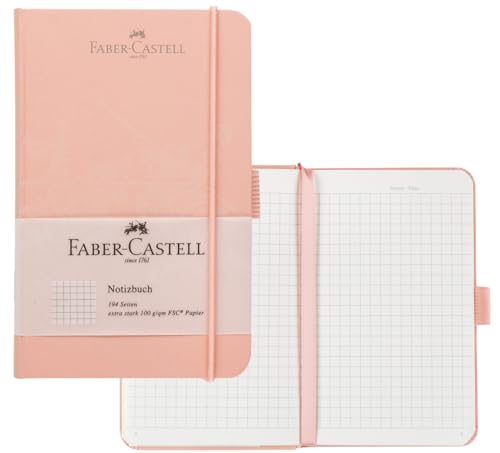 Faber-Castell 20504 - Notizbuch, 90 x 140 mm, FSC-Mix, kariert, Rose, 1 Stück von Faber-Castell