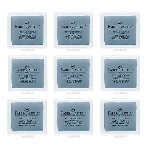 FABER-CASTELL 205051 - Knetradiergummi Art Eraser 127220, grau, 9 Stück von Faber-Castell