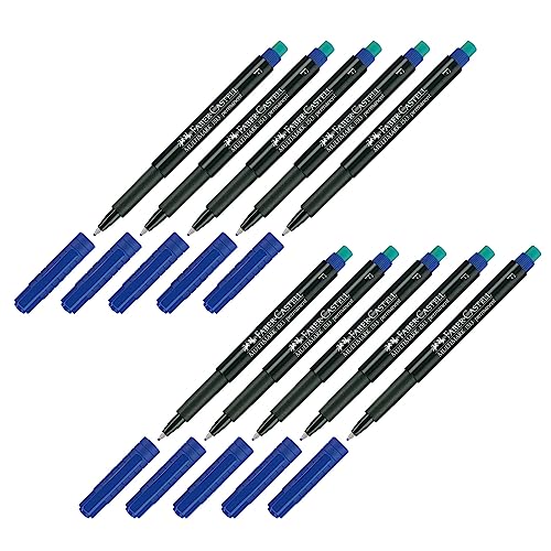 Faber-Castell 205061- Marker Multimark F, permanent, blau, 10 Stück von Faber-Castell