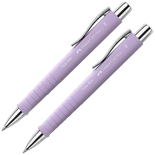 FABER-CASTELL 205090 - Kugelschreiber Poly Ball sweet lilac, 2 Stück, mit auswechselbarer XB Mine, dokumentenecht FABER-CASTELL 205090 - Kugelschreiber Poly Ball sweet lilac, 2 Stück, mit auswechselbarer XB Mine, dokumentenecht von Faber-Castell