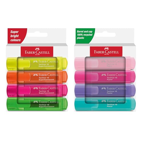 FABER-CASTELL 205211 - Textmarker Set 46, Pastell und Neon, 8 Marker mit Keilspitze, Strichbreite 1-5 mm, nachfüllbar FABER-CASTELL 205211 - Textmarker Set 46, Pastell und Neon, 8 Marker mit Keilspitze, Strichbreite 1-5 mm, nachfüllbar von Faber-Castell