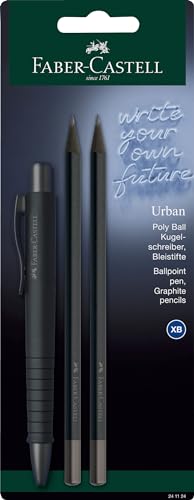 Faber-Castell 241124 - Schreibset all black, mit Kugelschreiber Poly Ball Urban und 2 Bleistifte Urban von Faber-Castell