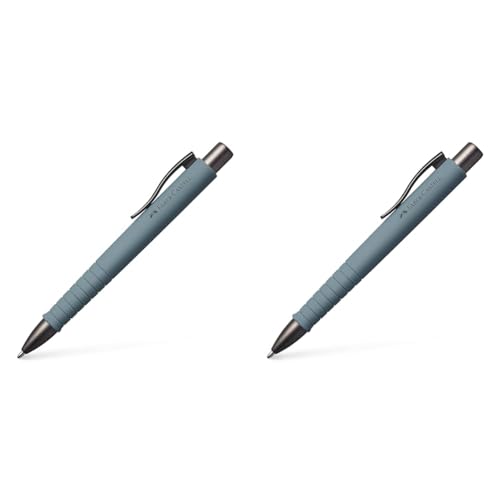 Faber-Castell 241188 - Kugelschreiber Poly Ball, urban stone grey, 1 Stück, mit auswechselbarer Mine, dokumentenecht (Packung mit 2) von Faber-Castell
