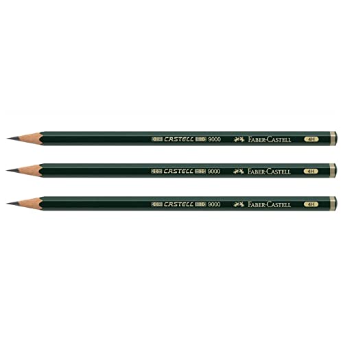 Faber-Castell 3 Stück Bleistifte 9000 sechseckig Mine 2 mm 4H von Faber-Castell