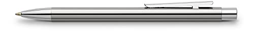 Faber-Castell 342020 - Kugelschreiber Neo Slim Edelstahl, Minenstärke M, silber glänzend von Faber-Castell