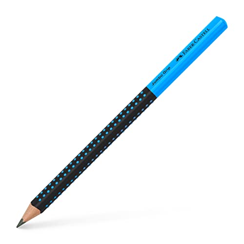 Faber-Castell 511910 - Bleistift Jumbo Grip Two Tone, Härtegrad HB, schwarz-blau, 1 Stück von Faber-Castell