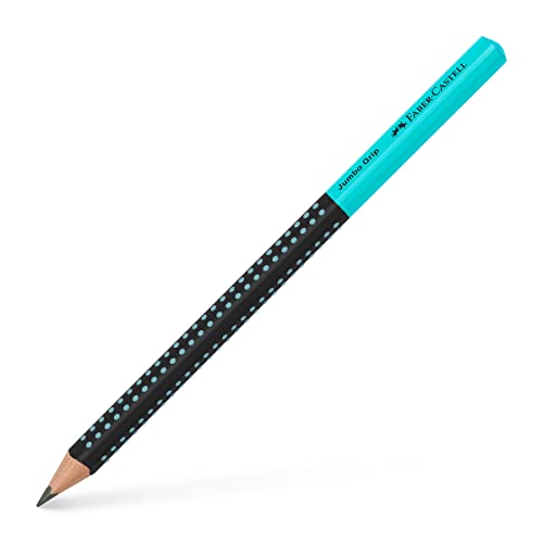 FABER-CASTELL 511912 - Bleistift Jumbo Grip Two Tone, Härtegrad HB, schwarz-türkis, 1 Stück von Faber-Castell