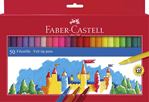 Faber-Castell 554250 Filzstifte, 50 Stück, malen, zeichnen von Faber-Castell