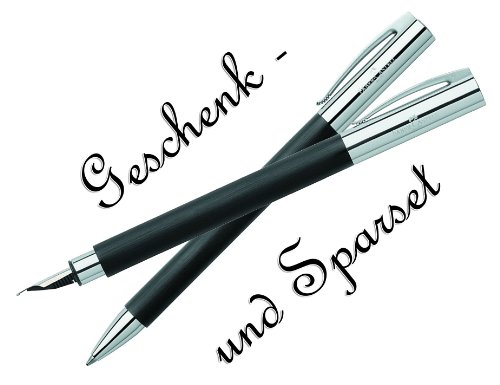 Faber Castell AMBITION Edelharz Kugelschreiber + Füllfederhalter [schwarz] Spar/-Geschenk Set inkl. Geschenkverpackung von Faber Castell