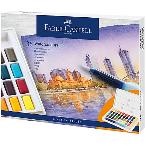 Faber-Castell Aquarellfarben in Näpfchen, 36 Farben von Faber Castell