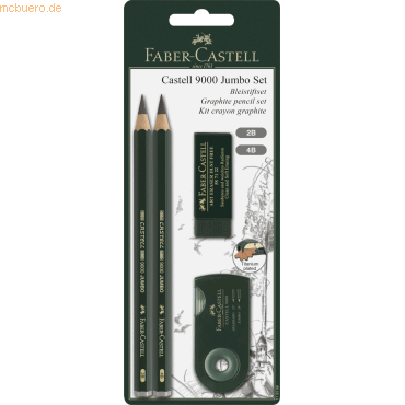 5 x Faber Castell Bleistift 9000 Jumbo Set 2B/4B von Faber Castell