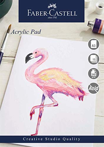Faber-Castell Creative Studio Acryl-Papierblock, A3, gummiert, 240 g/m², 15 Blatt Faber-Castell Creative Studio Acryl-Papierblock, A3, gummiert, 240 g/m², 15 Blatt von Faber-Castell