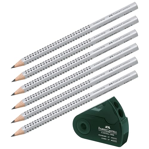 Faber-Castell Doppelspitzdose SLEEVE (Dunkelgrün, 6 Stifte Jumbo HB + Spitzdose) von Faber-Castell