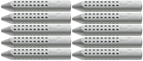 Faber-Castell Dreieckradierer Grip 2001 (Grau, 10 Stück) von Faber-Castell