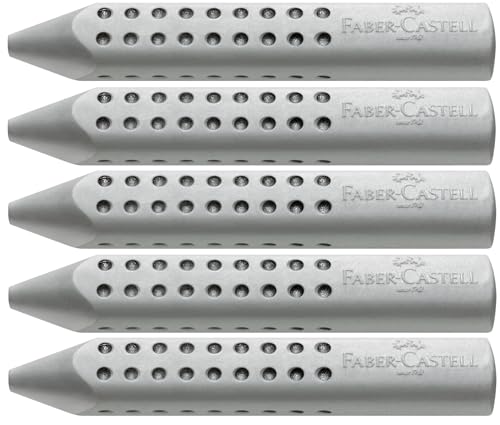 Faber-Castell Dreieckradierer Grip 2001 (Grau, 5 Stück) von Faber-Castell