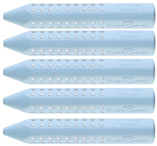 Faber-Castell Dreieckradierer Grip 2001 (Sky Blue, 5 Stück) von Faber-Castell