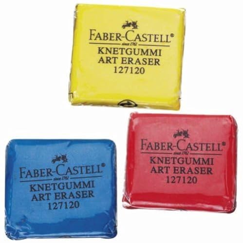Faber-Castell Farbiger Knetradiergummi 18er im Etui, leicht zu verformen, fleckenfreies Reinigen, lustiges und handliches Design von Faber-Castell