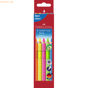 Faber Castell Farbstift Jumbo Grip Neon sortiert VE=5 Stück Etui von Faber Castell