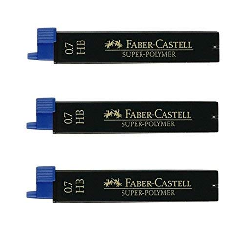 Faber-Castell Feinmine SUPER POLYMER, 0,7 mm, HB, tiefschwarz, 12 Minen; Packungsinhalt: 12 Minen von Faber-Castell