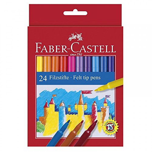Faber-Castell Filzstifte für die Schule, robuste Spitze, Kappe mit Ventilator, waschbar, Etui mit 24 Filzstiften Faber-Castell Filzstifte für die Schule, robuste Spitze, Kappe mit Ventilator, waschbar, Etui mit 24 Filzstiften von Faber-Castell