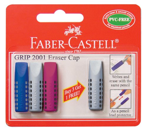 Faber-Castell GRIP 2001 Dreikantradierer, 4 Stück von Faber-Castell