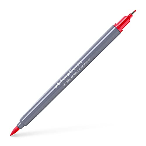 Faber-Castell Creative Studio Goldfaber Aqua Dual Marker Brilliant Red Single Marker für Kunst, Handwerk, Zeichnen, Skizzieren, Zuhause, Schule, Universität, Ausmalen von Faber-Castell