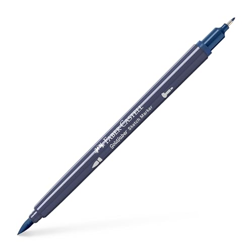 Faber-Castell Goldfaber Sketch Marker Marker Dual Doppelspitze (Fineliner & Pinsel), Indigo (450), Einzelstift von Faber-Castell