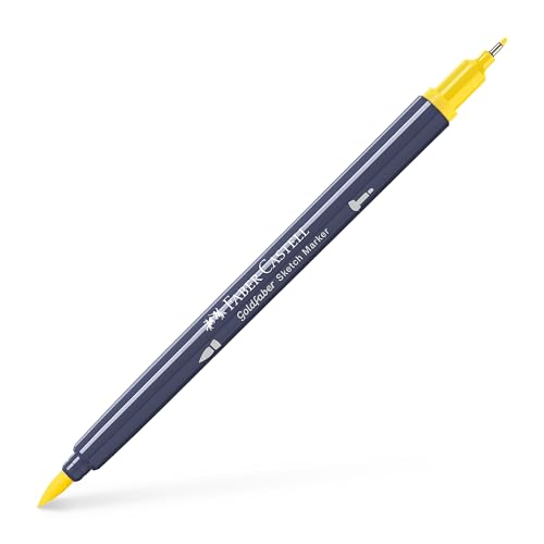 Faber-Castell Goldfaber Sketch Marker Marker Dual Doppelspitze (Fineliner & Pinsel), Kadmiumgelb (107), Einzelstift von Faber-Castell