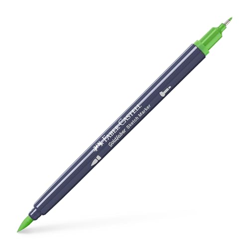 Faber-Castell Goldfaber Sketch Marker Marker Dual Doppelspitze (Fineliner & Pinsel), Leaf Green (112), Einzelstift von Faber-Castell