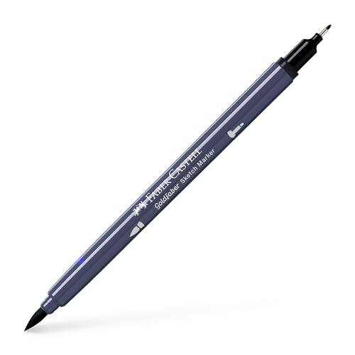 Faber-Castell Goldfaber Sketch Marker Marker Dual Doppelspitze (Fineliner & Pinsel), Schwarz (199), Einzelstift von Faber-Castell