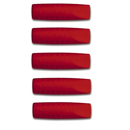 Faber-Castell Grip 2001 Radiergummi-Stiftkappe, Rot, 5 Stück von Faber-Castell