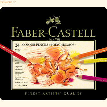 Faber Castell Künstlerfarbstift Polychromos farbig sortiert im Metalle von Faber Castell