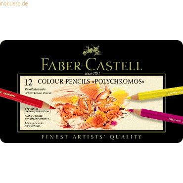 Faber Castell Künstlerfarbstift Polychromos farbig sortiert im Metalle von Faber Castell