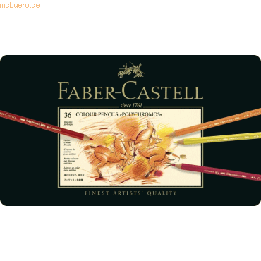 Faber Castell Künstlerfarbstift Polychromos farbig sortiert im Metalle von Faber Castell