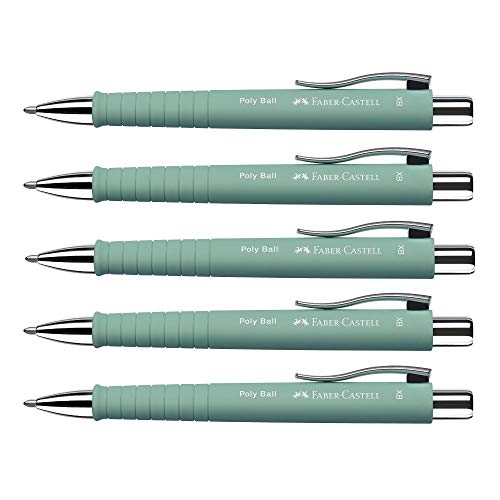 Faber-Castell Poly Ball XB Kugelschreiber, 0,5 mm, Mintgrün, 5 Stück von Faber-Castell