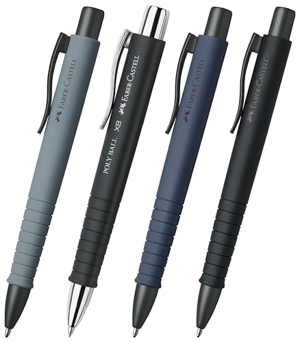 Faber-Castell Kugelschreiber Poly Ball XB 4er SET, 4 Stück (Dark Shadow) von Faber-Castell