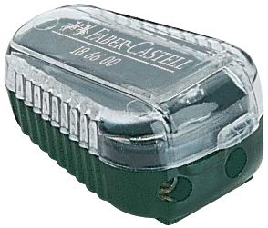 Faber-Castell TK-Minenspitzer für Fallminen 2,0 und 3,15mm, grün, Kunststoff, Spitzer für TK-Druckbleistifte von Faber-Castell