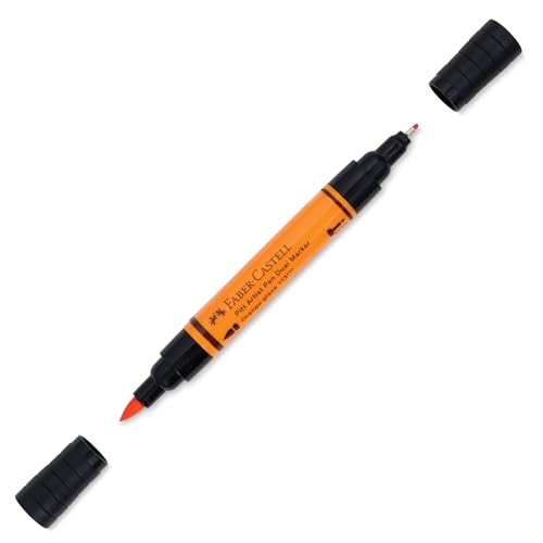 Faber-Castell Art & Graphic Pitt Artist Pen Dual Marker India Ink, Orange Glaze Single Pitt Pen, For Art, Craft, Drawing, Skizzing, Home, School, Uni, Coloring von Faber-Castell